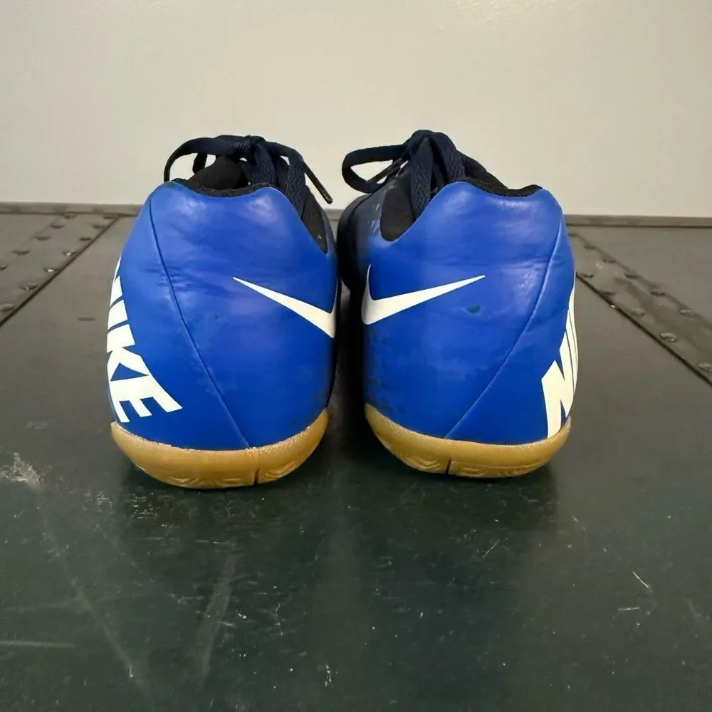 NIKE 'Bombax IC' Blue/White Indoor Soccer Shoes Kids Size 4